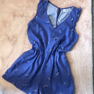 Cornflower blue shorts romper